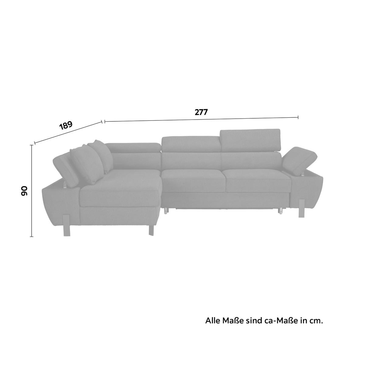 Wohnlandschaft Molina Mini in Dunkelblau - Schwarz/Dunkelblau, MODERN, Textil/Metall (189/277cm) - Mömax