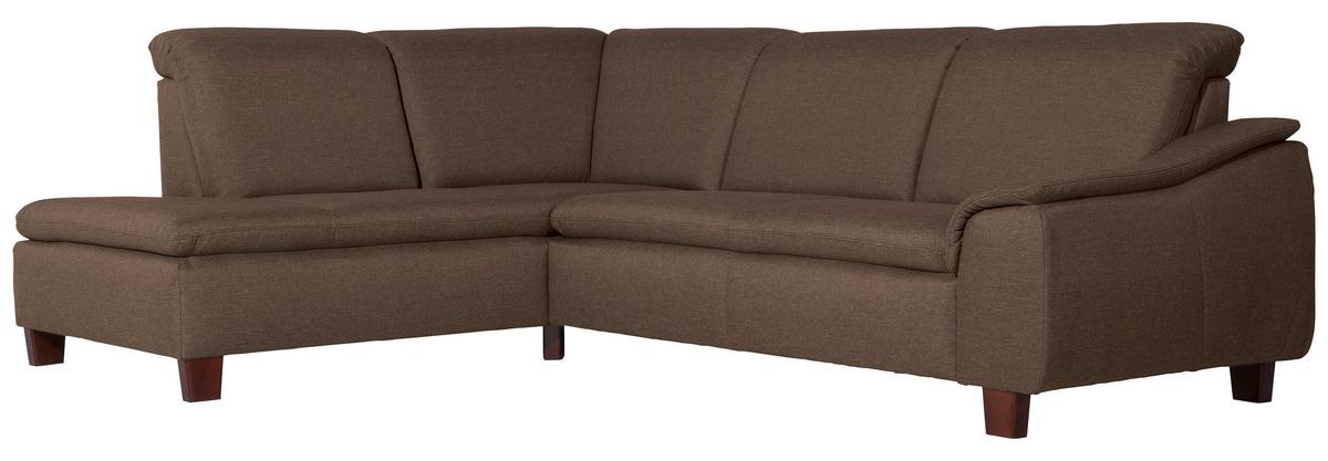 ECKSOFA AARON - Nussbaumfarben/Sahara, Design, Holz/Textil (187/247cm) - Max Winzer