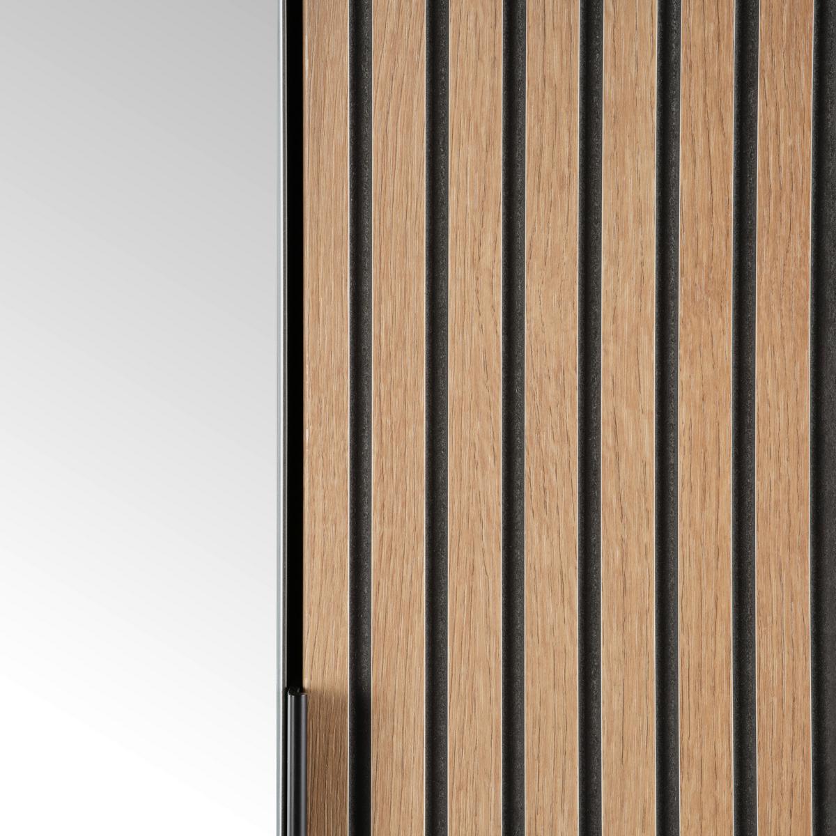 Dulap pentru hol CLEVER - culoare lemn stejar/antracit, Modern, sticlă/material pe bază de lemn (55,5/193/38cm) - Modern Living