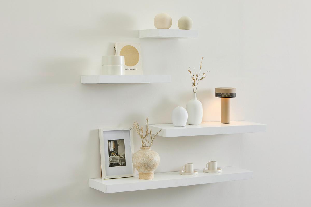 PÓŁKA ŚCIENNA ZACK - biały, Basics, materiał drewnopochodny (80/5/25cm) - Xora