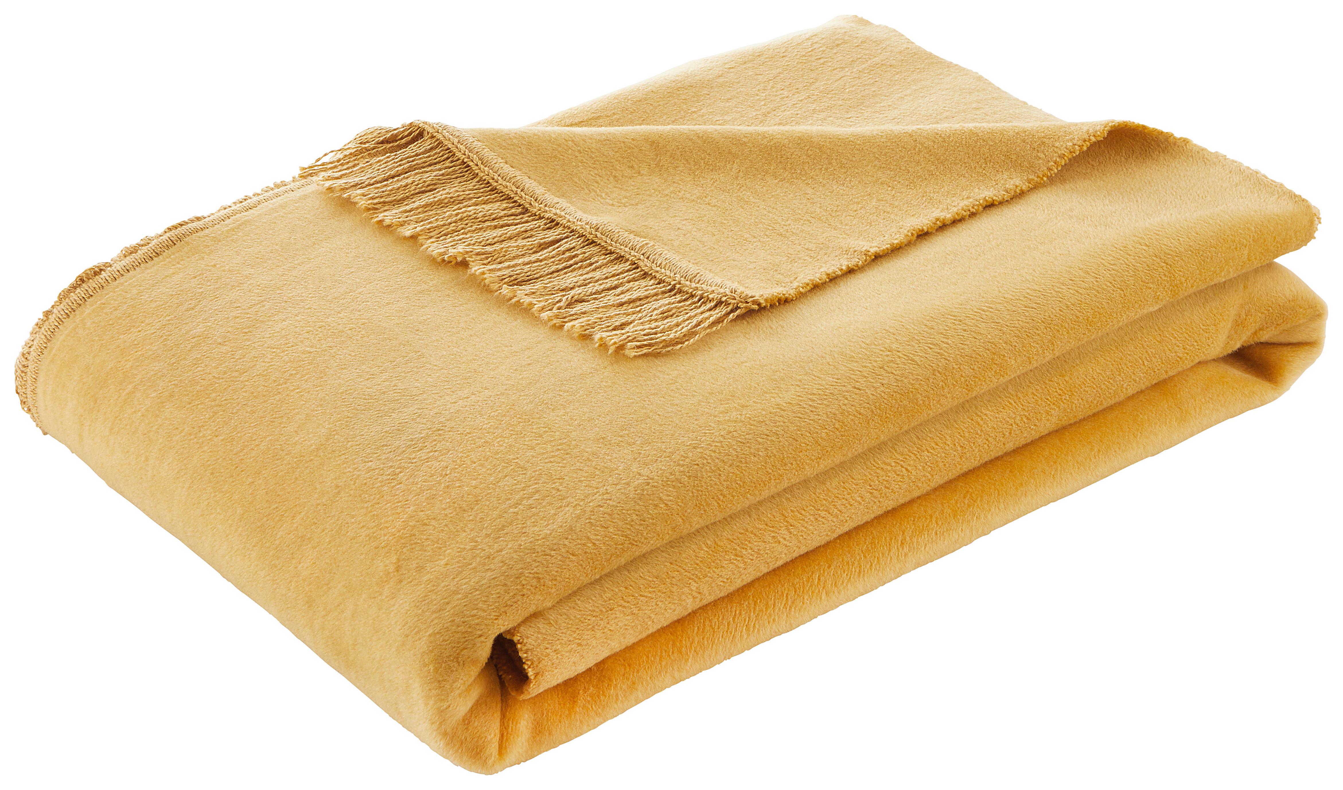 Cuvertură pat EL SOL - galben, textil (150/200cm) - Modern Living