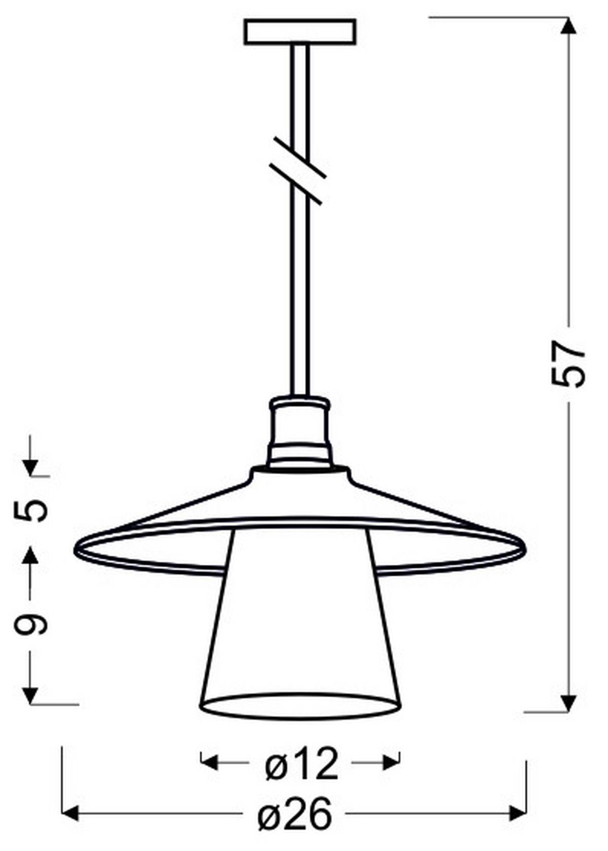 Viseća Svjetiljka Loft - crna, Design, metal (26/26/57cm)
