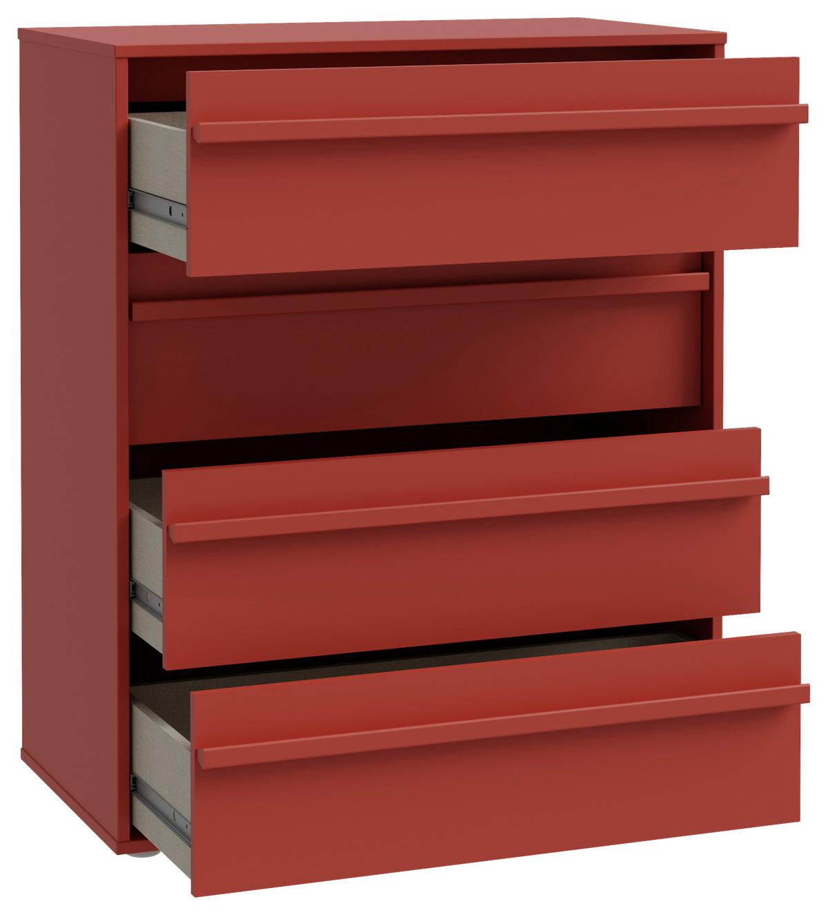 Kommode Cleo Rot - Rot, MODERN, Holzwerkstoff (78,4/94,4/42cm) - Mömax