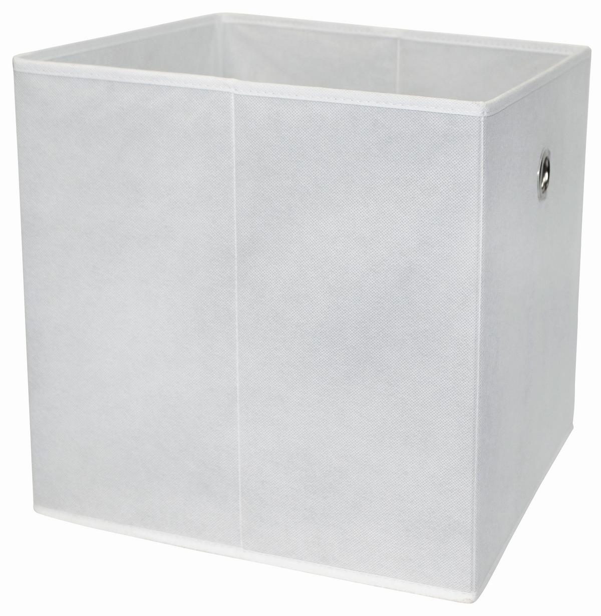 Cutie pliabilă Cubi - alb, Modern, textil/material pe bază de lemn (32/32/32cm) - Modern Living