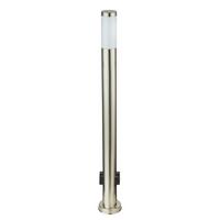 Außenleuchte Boston max. 23 Watt - Edelstahlfarben/Opal, Design, Kunststoff/Metall (13,1/110cm) - Globo