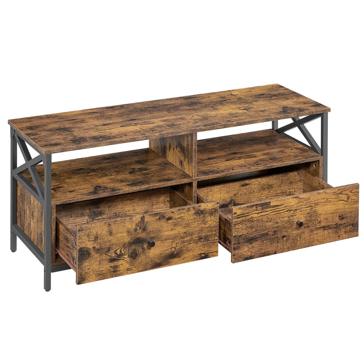 TV-ELEMENT TV STAND - Dunkelbraun/Schwarz, MODERN, Holzwerkstoff/Metall (120/50/40cm) - MID.YOU