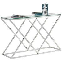 STÓŁ KONSOLA NADINE - kolor chromowy, Design, metal/szkło (120/40/78cm) - Xora