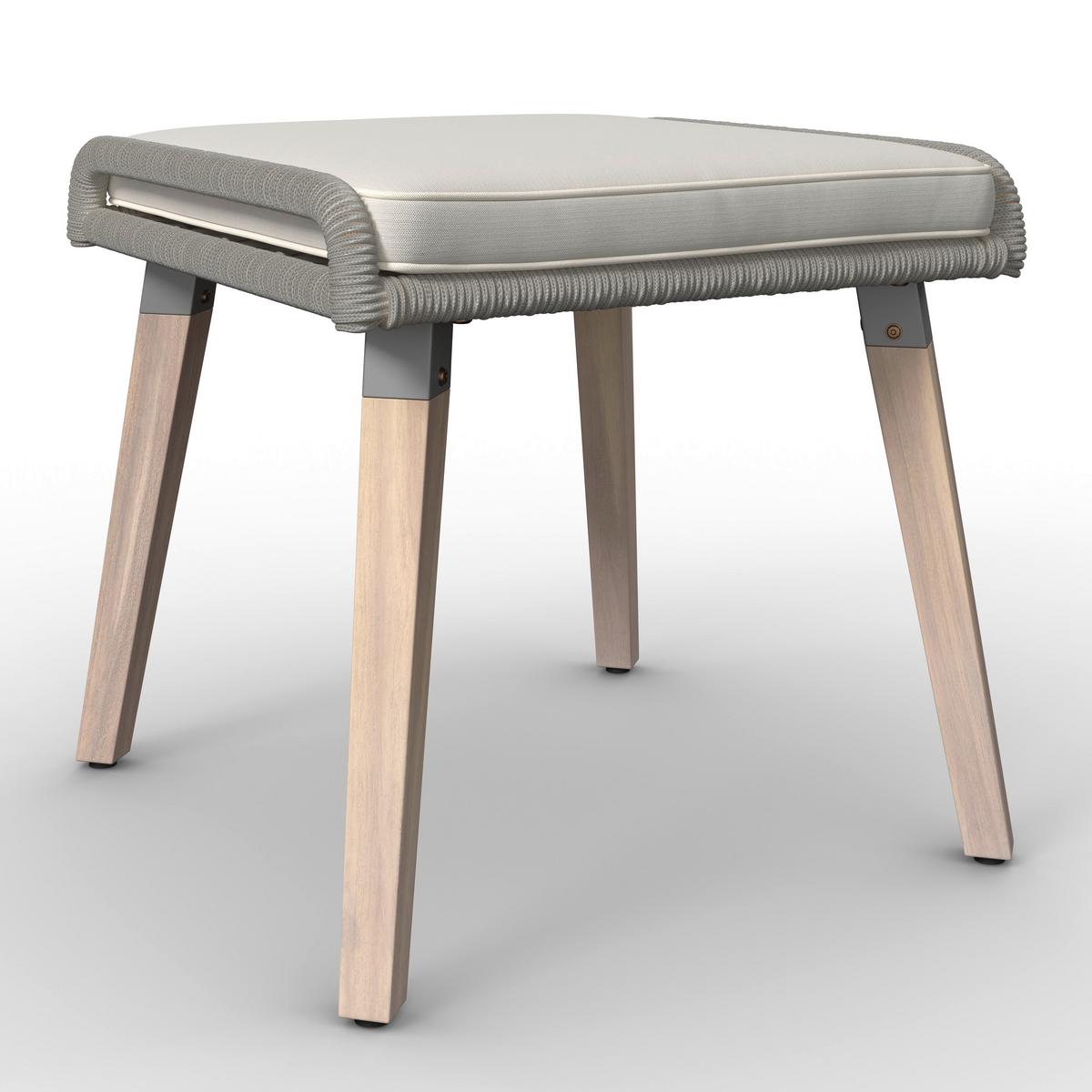 Loungegarnitur Elodie Grau Echtholz/Textil - Greige/Creme, Modern, Holz/Kunststoff - Bessagi Garden