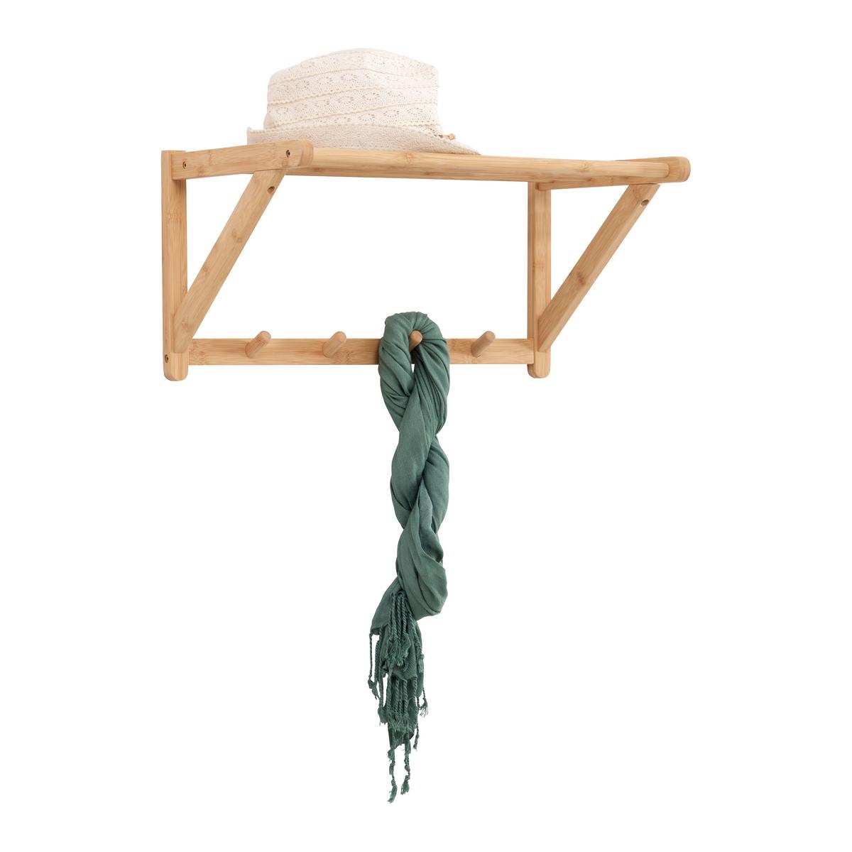 Cuier cu montare pe perete BONNIE - culoare natur, Konventionell, lemn (51/25/28cm) - Best Price
