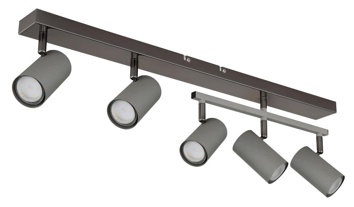 Strahler Robby Grau/Schwarzchrom max. 35 Watt - Schwarzchrom/Grau, Design, Metall (70/35/17cm) - Globo
