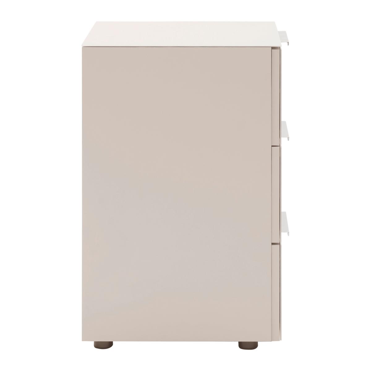 Nachtkästchen Siena Kaschmirfarben ca. 45x61x40cm - Kaschmir/Chromfarben, KONVENTIONELL, Glas/Holzwerkstoff (45/61/40cm) - Premium Living