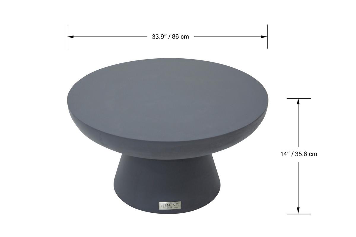 Loungetisch Kylix Faserbeton Dunkelgrau - Dunkelgrau, MODERN, Stein (86/86/35,6cm) - Gardenson