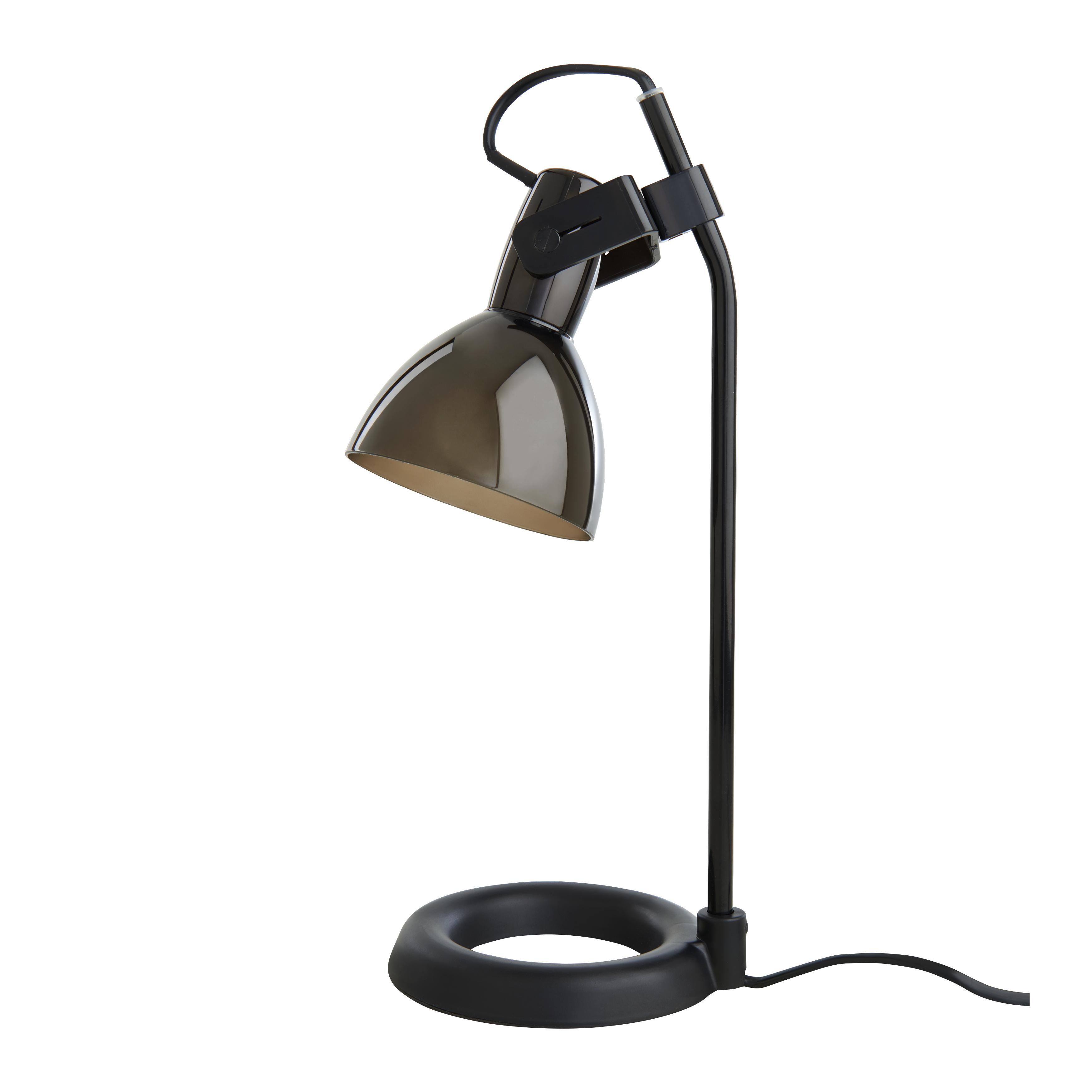 TISCHLEUCHTE max. 9 Watt 'Aston' - Schwarz, MODERN, Kunststoff/Metall (13,5/19/33cm) - Bessagi Home