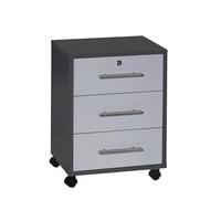 ROLLCONTAINER OFFICE EDITION - Anthrazit/Silberfarben, LIFESTYLE, Holzwerkstoff/Metall (44/58/40cm) - MID.YOU
