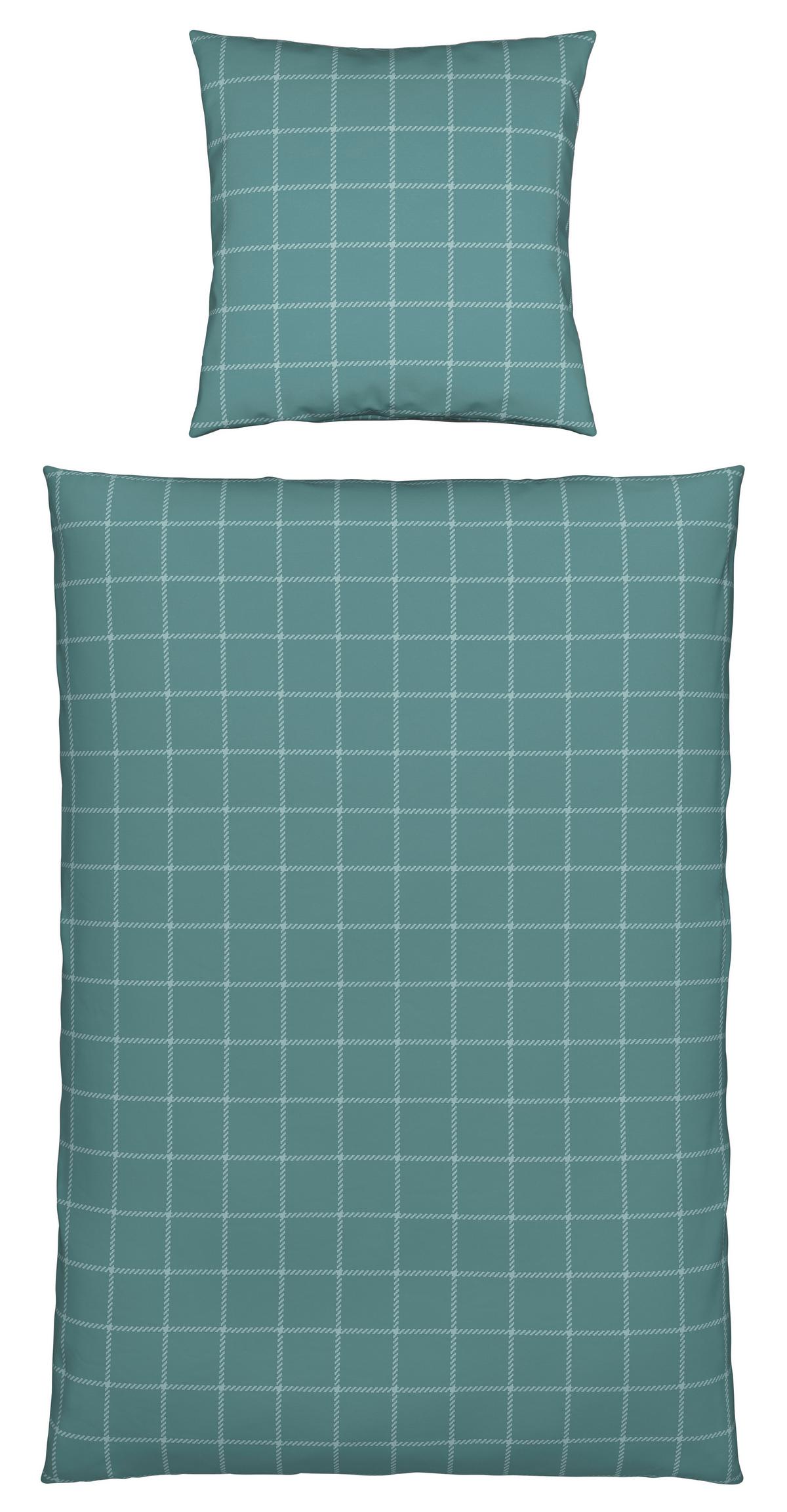 Bettwäsche Karo Allover Mineralblau ca. 135x200cm - Blau, KONVENTIONELL, Textil (135/200cm) - Mömax