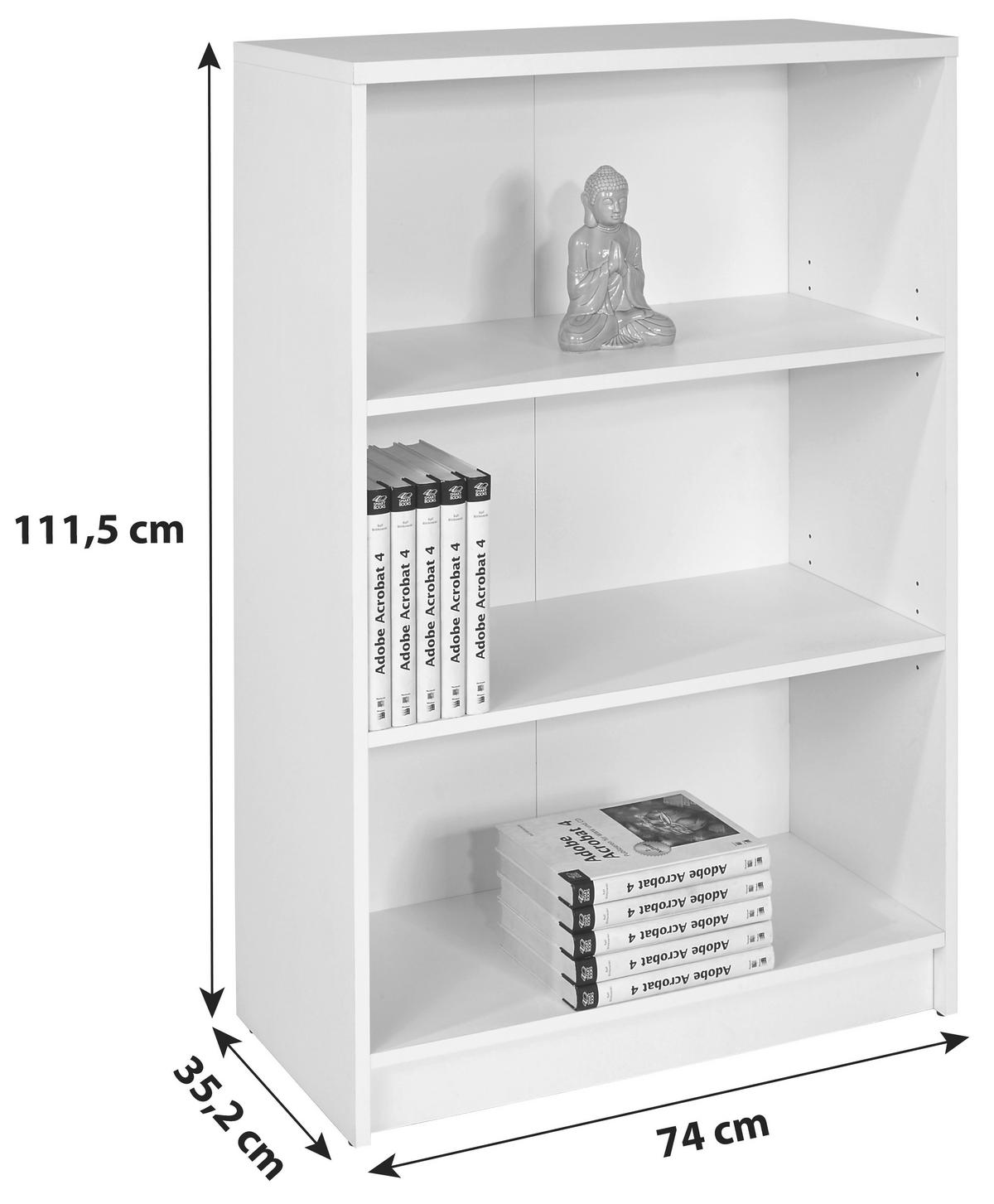 Etajeră 4 You - alb, Modern, material pe bază de lemn (74/111,5/35,2cm) - Modern Living