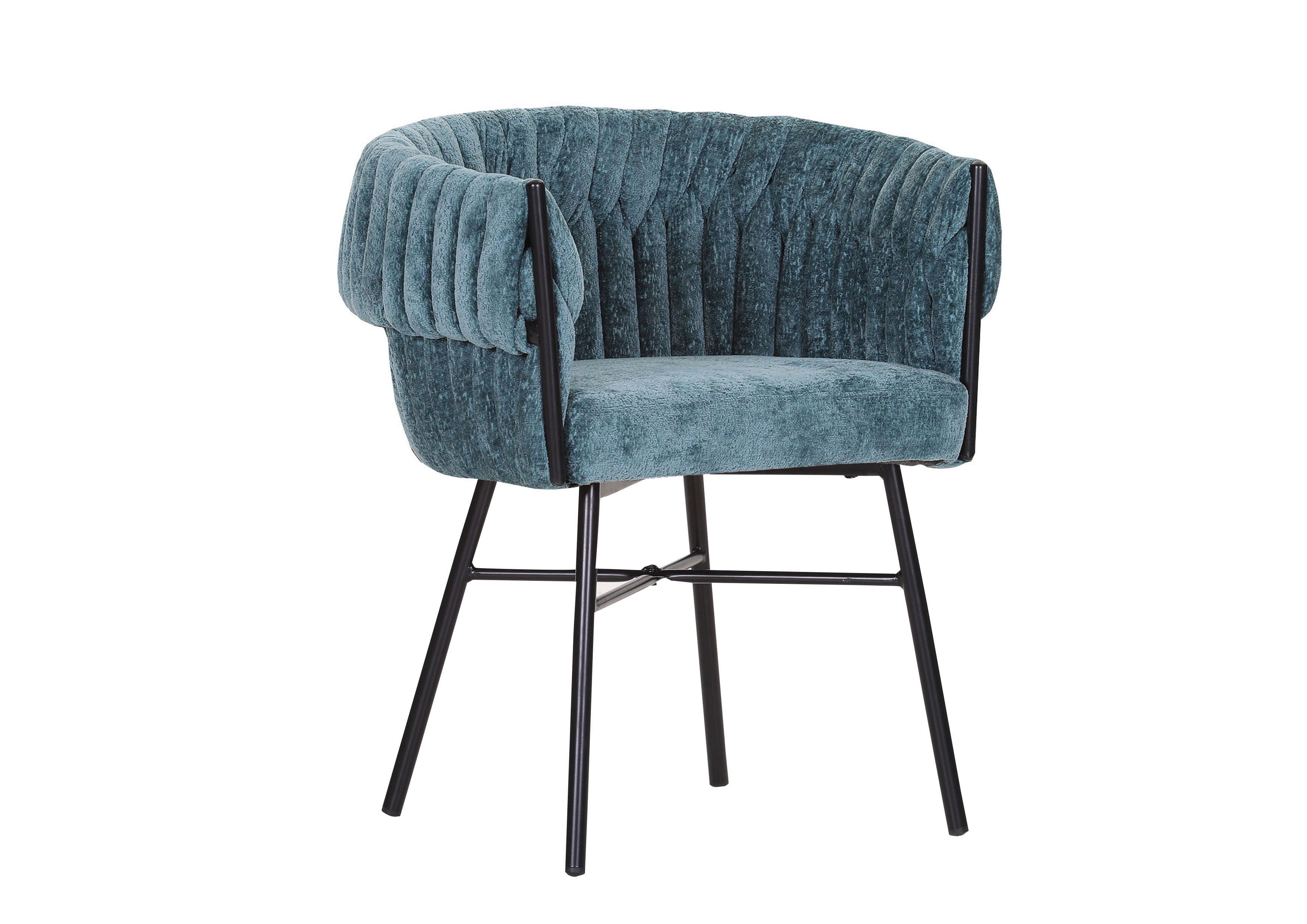 KRZESŁO Z PODŁOKIETNIKAMI TWISTY -COUTURE- - turkusowy/czarny, Design, metal/tkanina (65/76/60cm) - Landscape