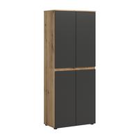 Garderobenschrank Scarpa Anthrazit/Eiche - Eichefarben/Anthrazit, Design, Holzwerkstoff/Kunststoff (70/175/37cm) - Livetastic