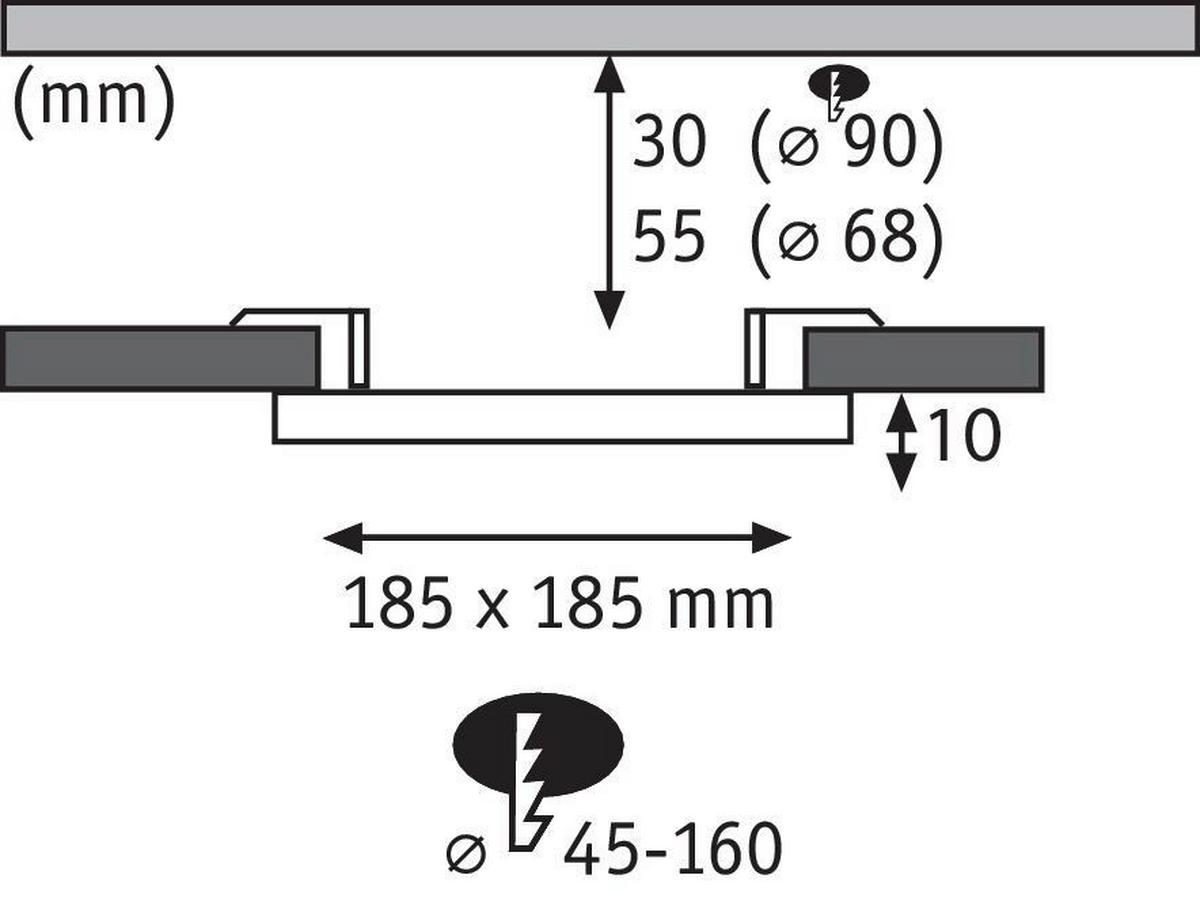LED-Paneel in Weiß max. 17 Watt - Weiß, Basics, Kunststoff (18,5/1cm) - Paulmann