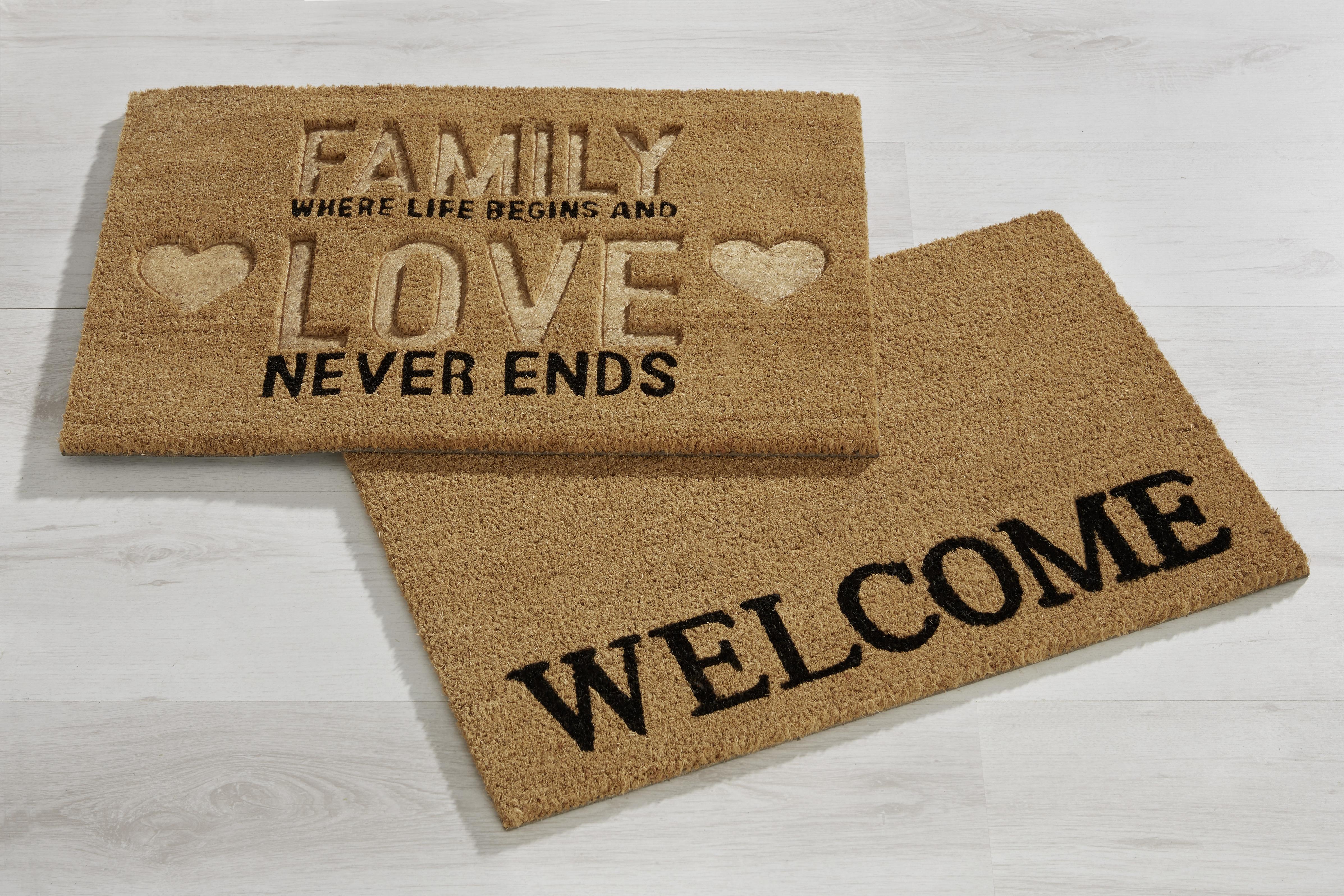 Fussmatte Family in Braun ca. 40x60cm - Braun, Textil (40cm) - Mömax