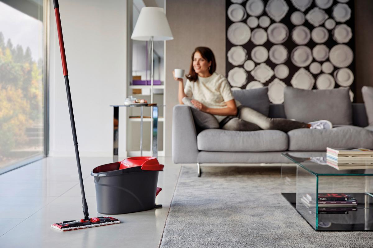 Bodenreinigungsset Vileda- Ultramax Schwarz/Rot, 2-teilig - Rot/Schwarz, Basics, Kunststoff (48,6/29,6/31cm) - Vileda