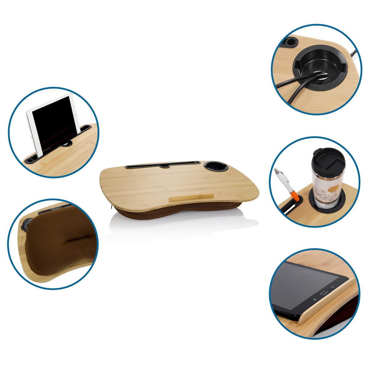 Podloga Za Prenosnik Comfilap I, Rjava, Bambus - rjava, Basics, tekstil/les (54/9,5/34,5cm) - MID.YOU