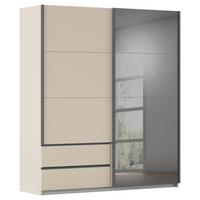 Schwebetürenschrank Elara Grau/Champagnerfarben - Champagner/Weiß, KONVENTIONELL, Holzwerkstoff (181/210/62cm) - Premium Living