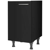 Spülenunterschrank Touch Schwarz - Edelstahlfarben/Schwarz, MODERN, Holzwerkstoff/Metall (45/87/56cm) - Nobilia