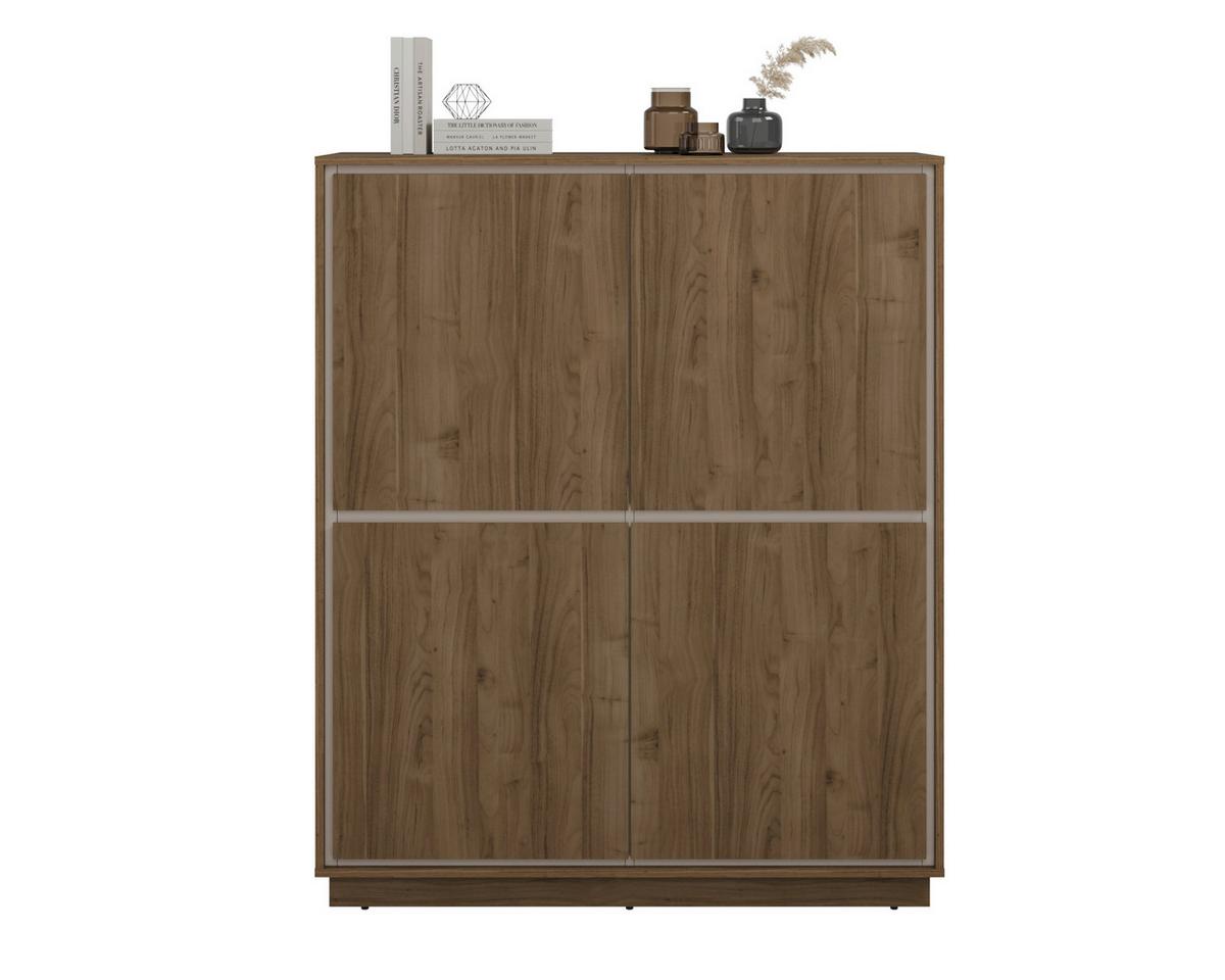 Komód Cosme - kasmírszínű/diószínű, Modern, faalapú anyag (113/136/40cm)