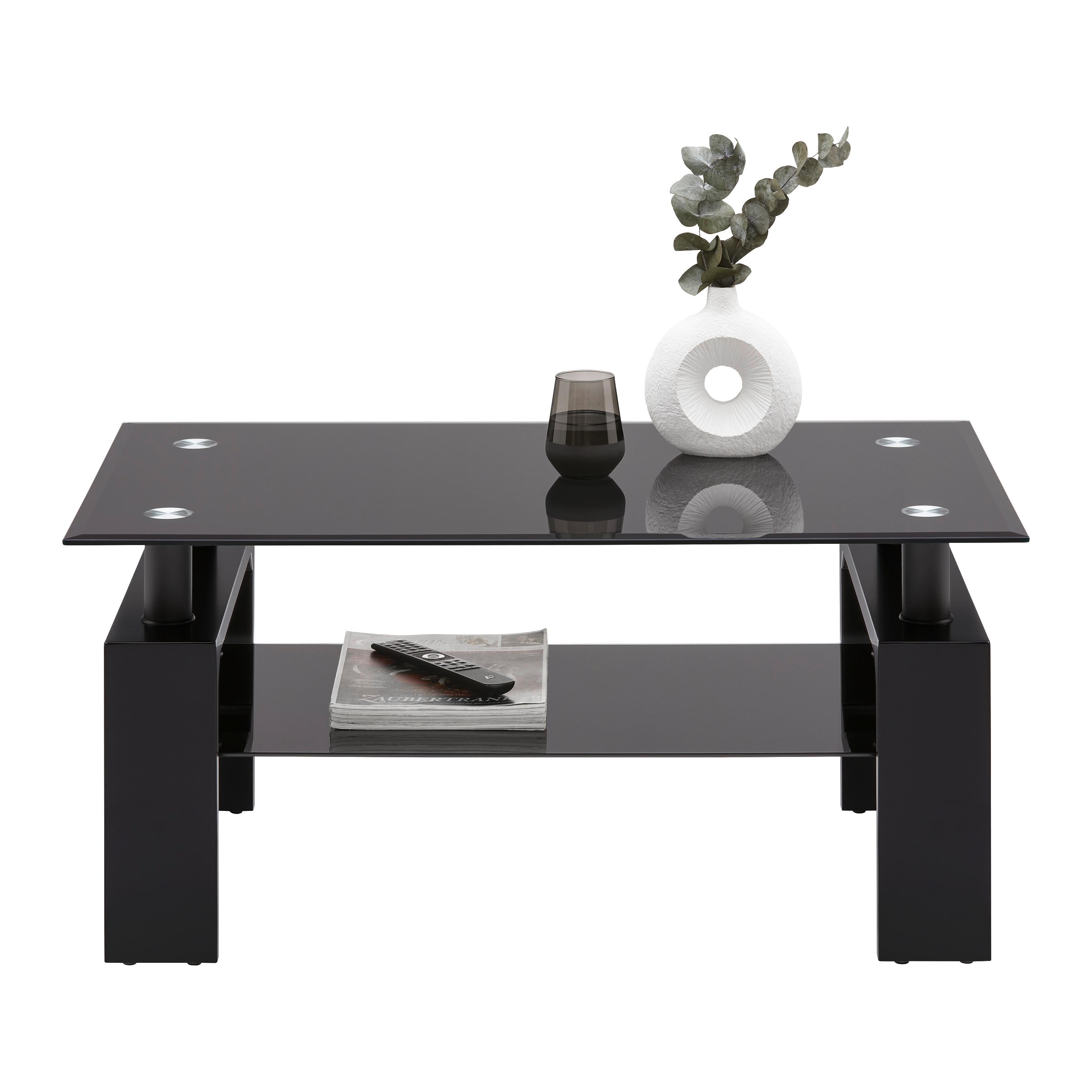 Couchtisch Intro Schwarz - Schwarz, MODERN, Glas/Holzwerkstoff (100/60/45cm) - Mömax