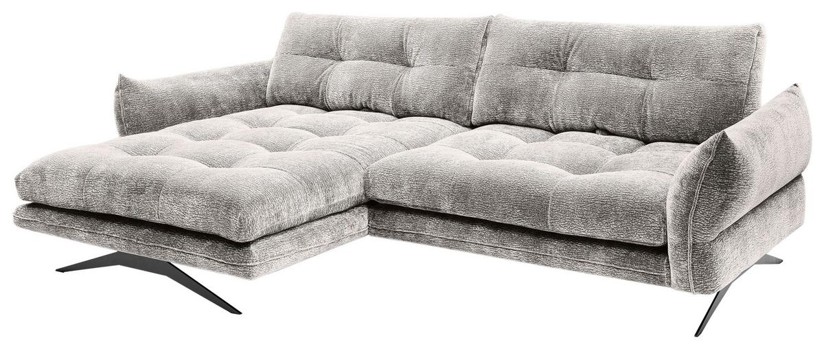 Kutna Garnitura Baxter - siva/crna, Moderno, tekstil/metal (177/68-87/280cm) - Premium Living