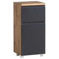 Unterschrank Varese ca. 40x79 cm Grau/Eiche - Eiche Wotan/Grau, MODERN, Holzwerkstoff (40/79/35cm) - Held