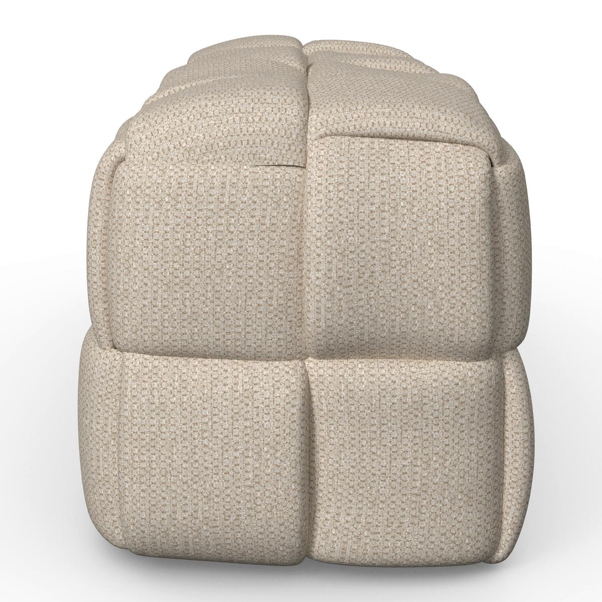 Bettbank Ella Bouclé Beige - Creme/Schwarz, MODERN, Holz/Kunststoff (110/45/45cm) - Bessagi Home