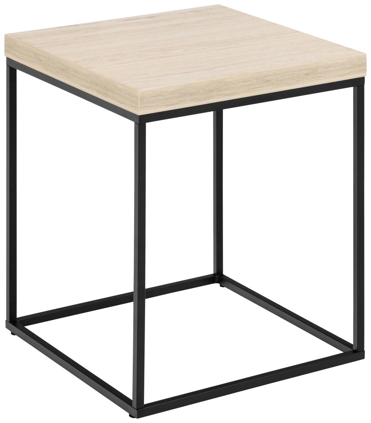 STOLIK BOCZNY BAROSSA - beżowy/czarny, Design, materiał drewnopochodny/metal (40/40/45cm) - Livetastic