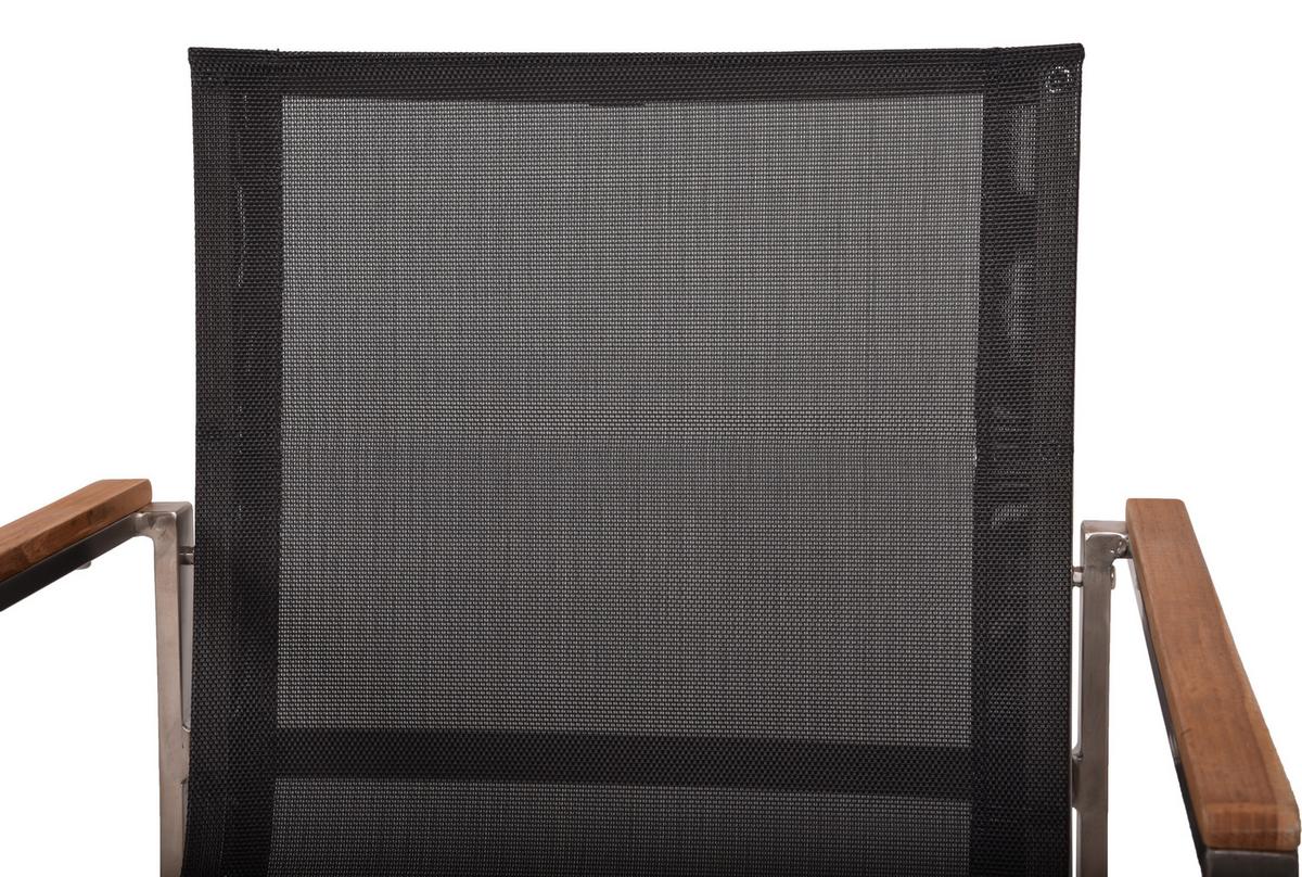 Gartenstuhl-Set Teak 2er-Set - Silberfarben/Schwarz, Basics, Holz/Kunststoff (58/86/55cm) - Gardenson