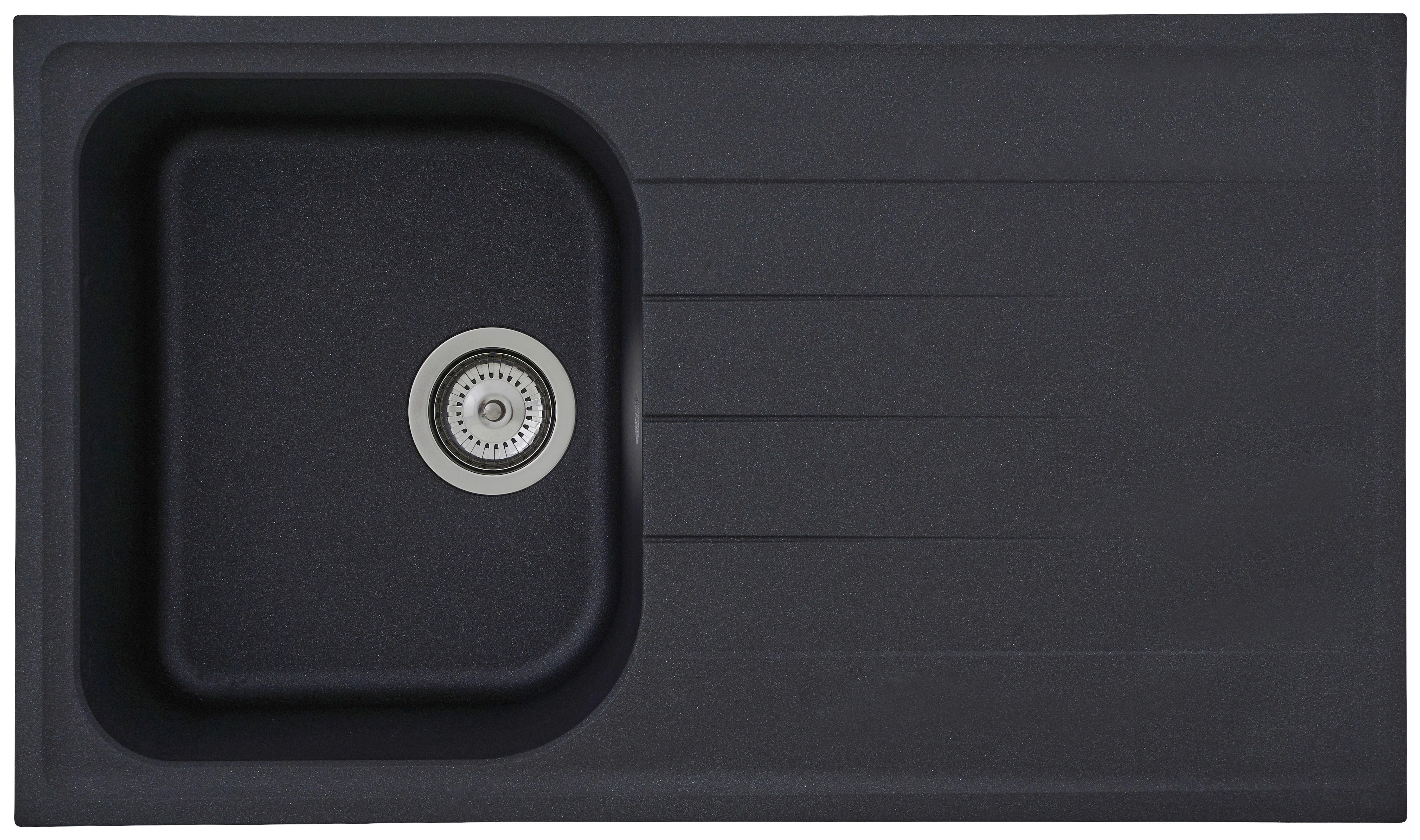 Granitspüle Orlando ca. 86x20,9x50 cm Schwarz - Schwarz, Trend, Stein (86/20,9/50cm) - Respekta