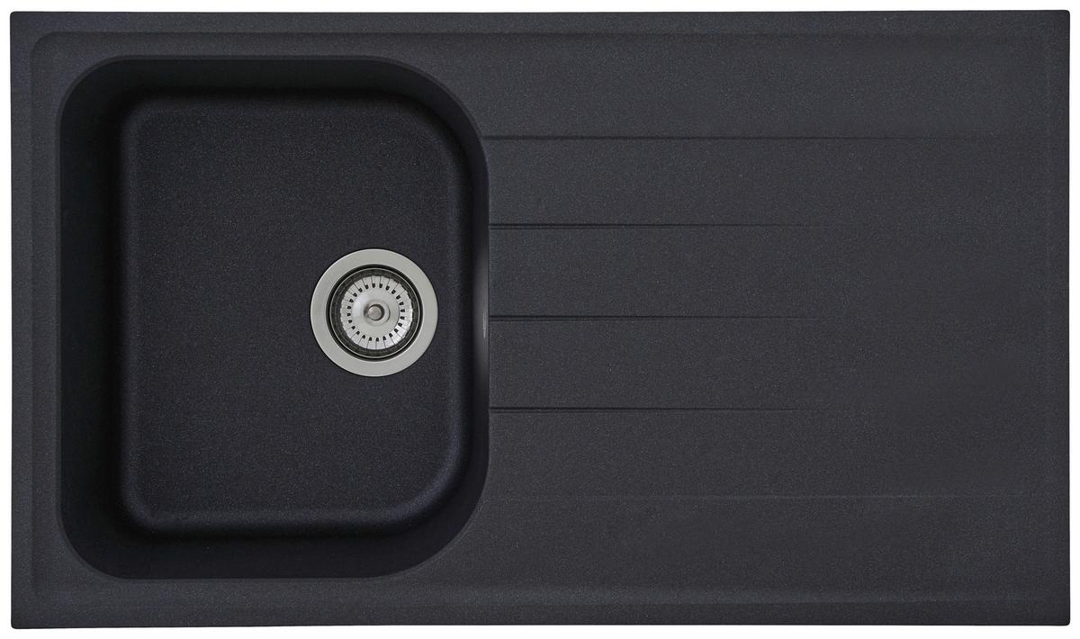 Granitspüle Orlando ca. 86x20,9x50 cm Schwarz - Schwarz, Trend, Stein (86/20,9/50cm) - Respekta