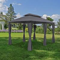 Pavillon Moldau ca. 400x275x300 cm Anthrazit - Anthrazit/Schwarz, Basics, Kunststoff (400/275/300cm) - Gardenson