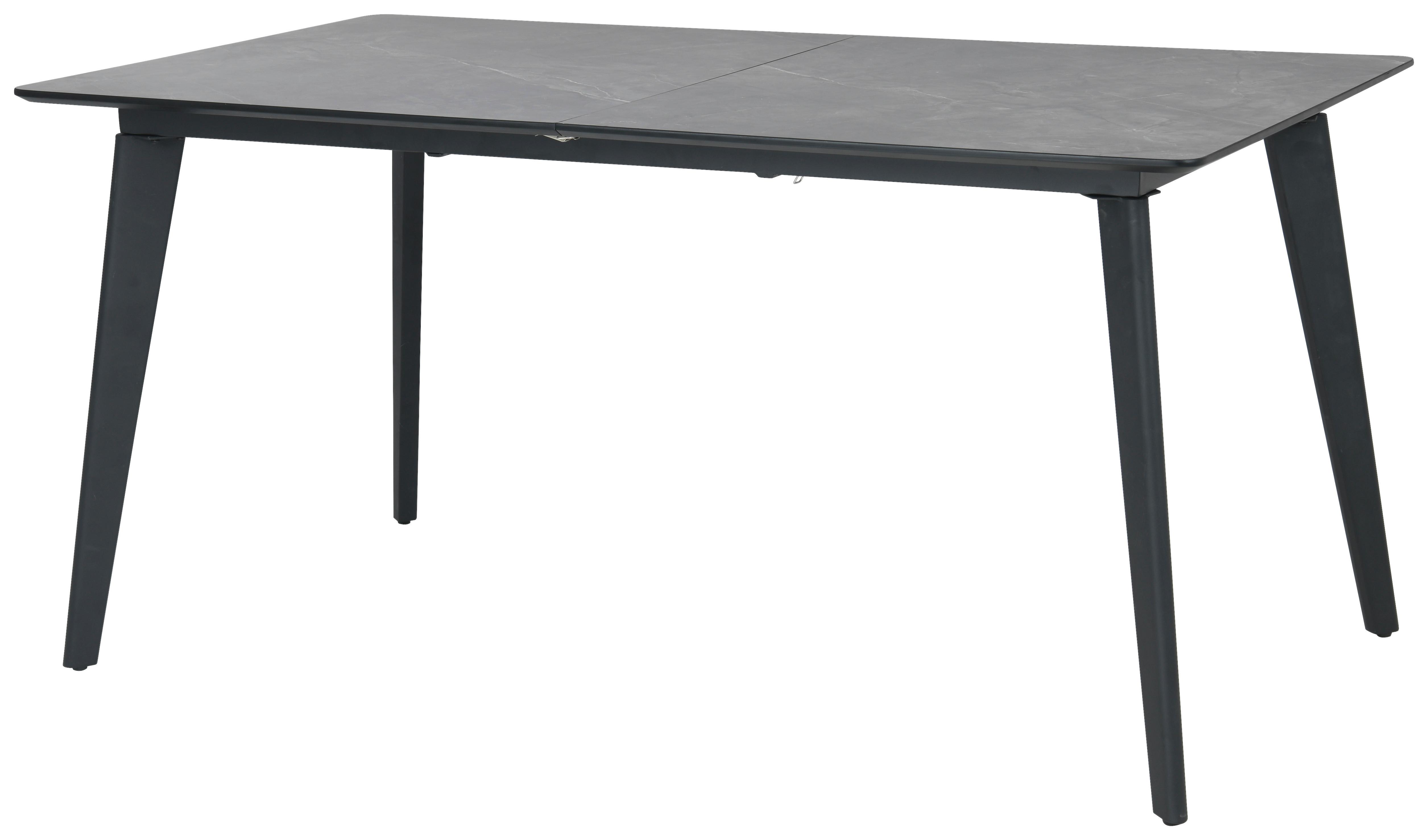 Jedilna Miza Alvaro, Siva, 180-220x100 - siva/črna, Trendi, kovina/leseni material (180/220/100/75cm) - MID.YOU