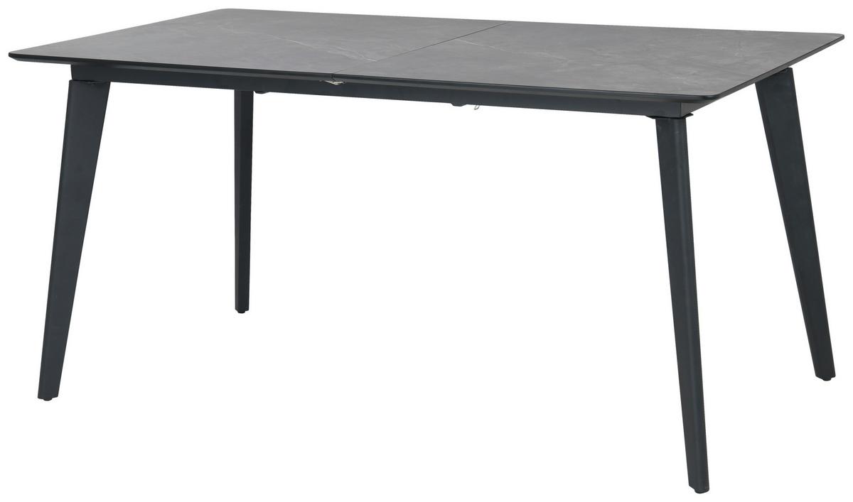 Jedilna Miza Alvaro, Siva, 180-220x90 - siva/črna, Trendi, kovina/leseni material (180-220/90/75cm) - MID.YOU