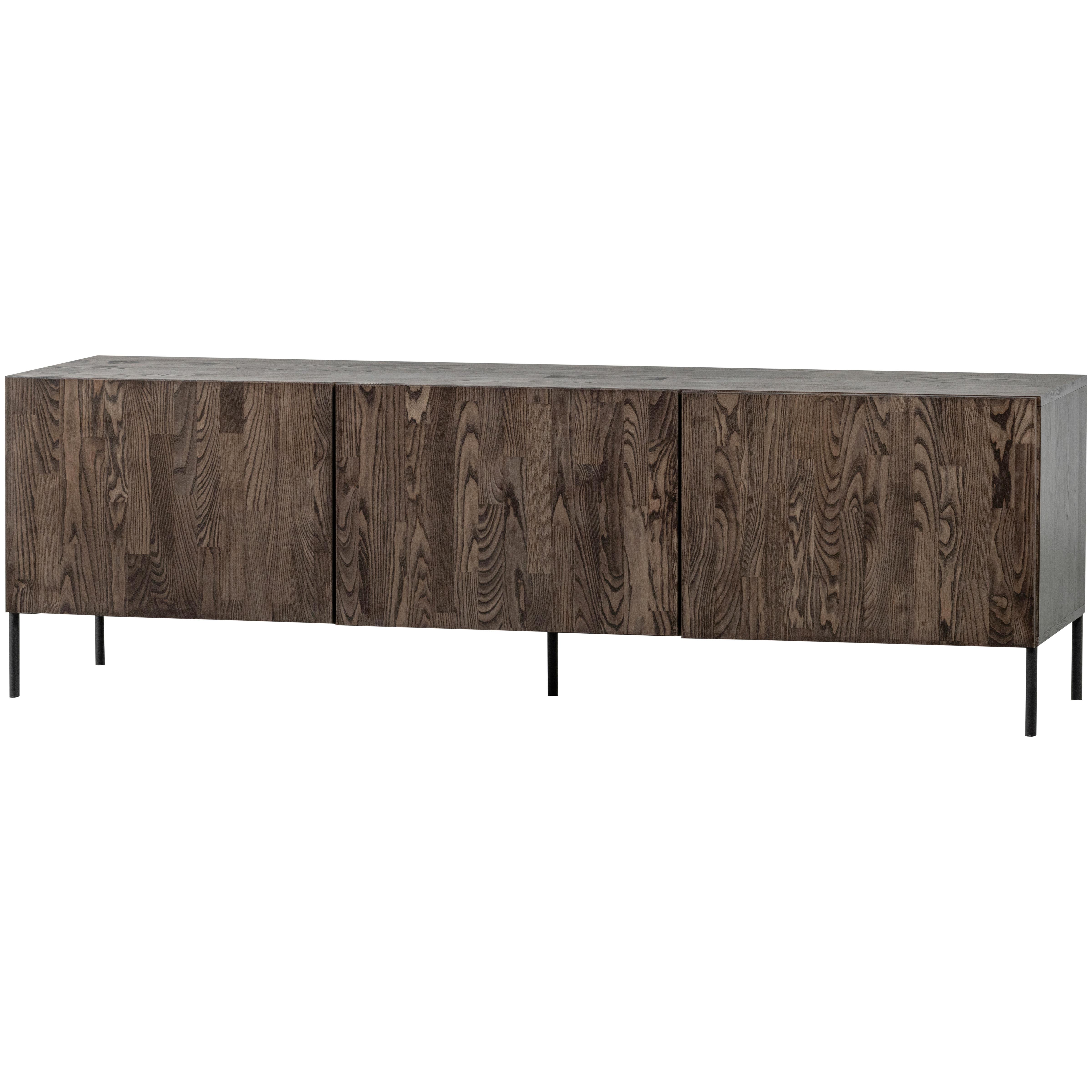 Lowboard Gravure Braun B: 180cm - Schwarz/Braun, Design, Holz/Metall (180/56/46cm) - Livetastic
