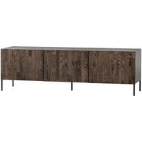 Lowboard Gravure Braun B: 180cm - Schwarz/Braun, Design, Holz/Metall (180/56/46cm) - Livetastic