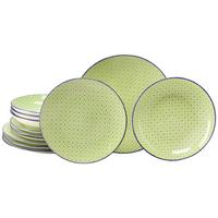 Tafelservice 24892 Mediterran Grün - Weiss/Hellgrün, Basics, Keramik - Creatable