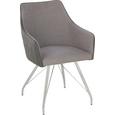 Stuhl in Grau - Chromfarben/Grau, MODERN, Textil/Metall (54/85,5/64cm) - Modern Living Stuhl in Grau - Chromfarben/Grau, MODERN, Textil/Metall (54/85,5/64cm) - Modern Living
