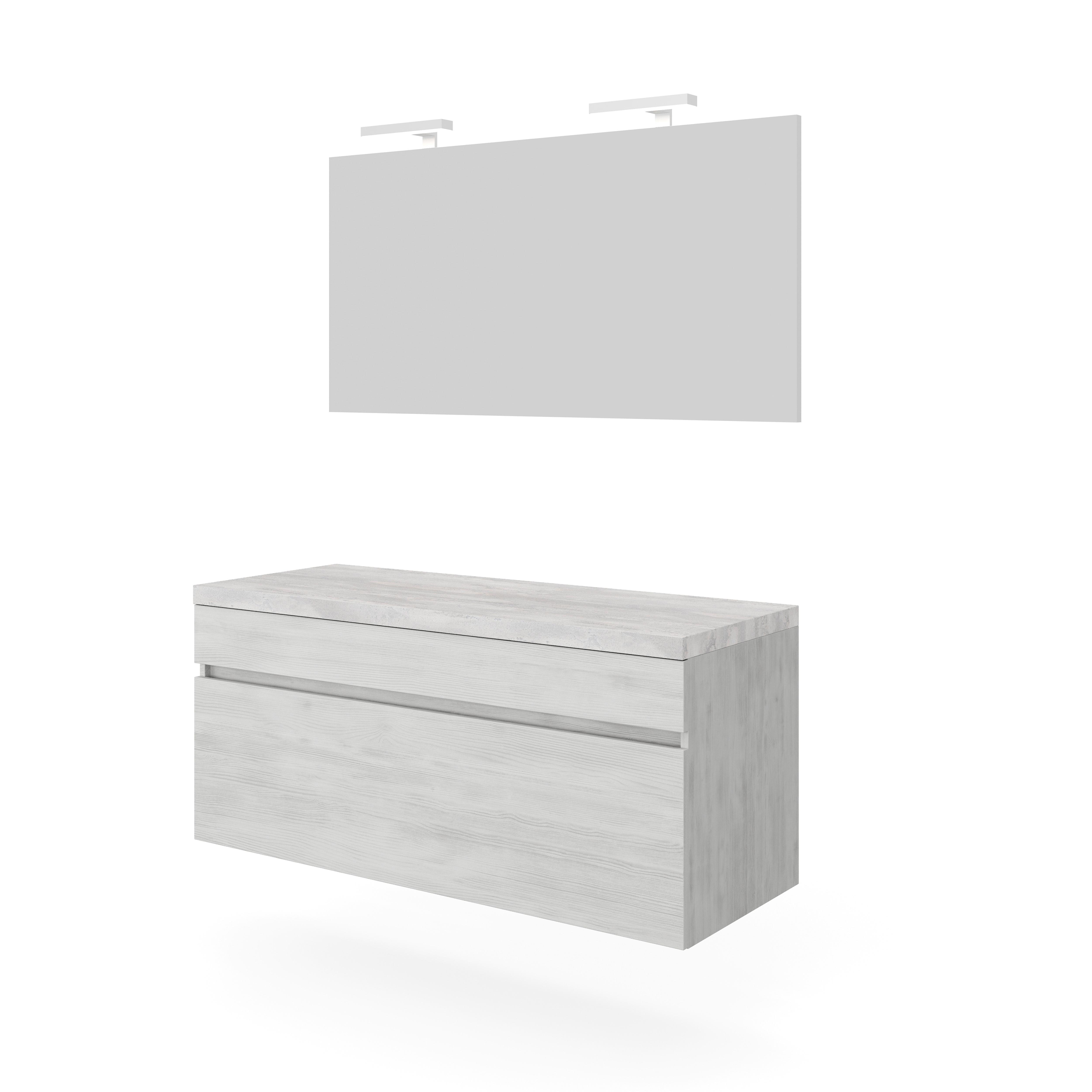 Mobilier de baie Bogota - alb/stejar Bianco, Basics, material pe bază de lemn (121/135/46cm)