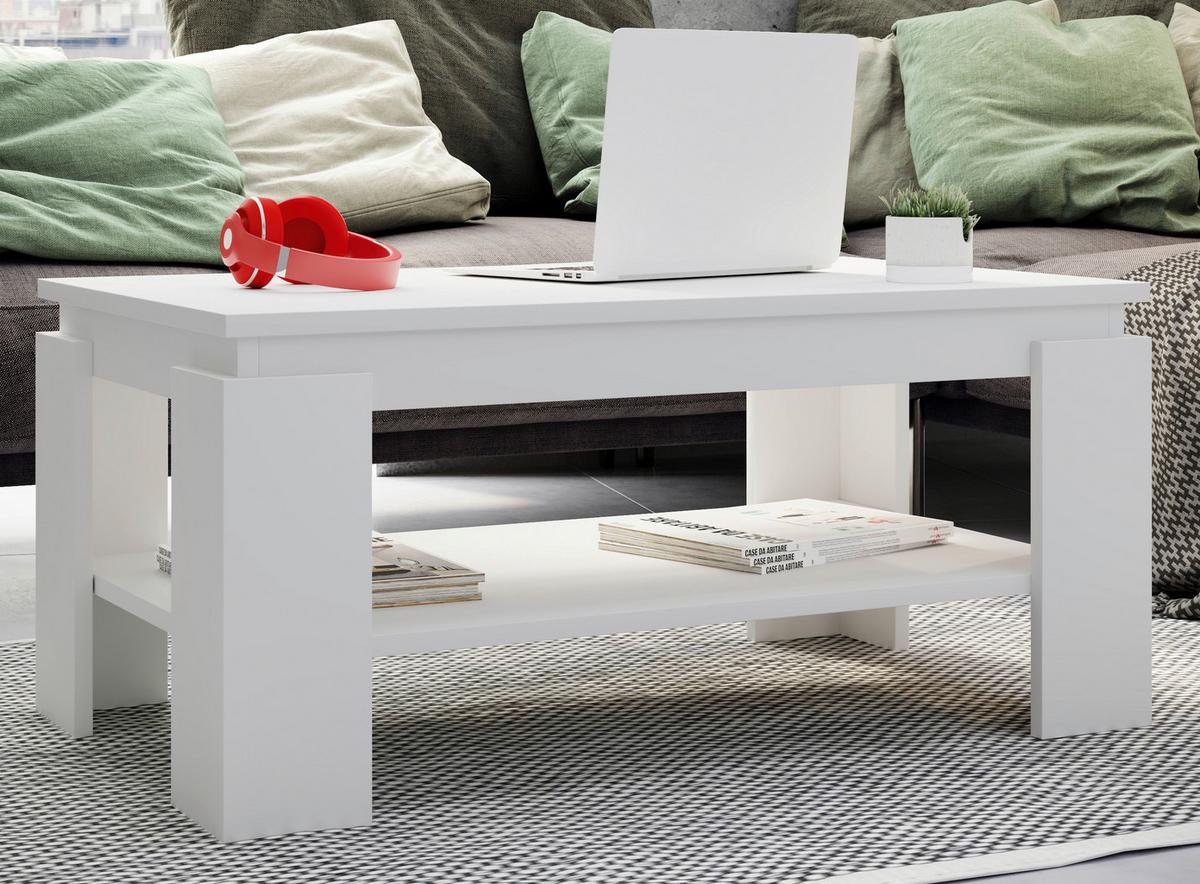 Klubska Miza Rolas, Bela, 90x41 - bela, Moderno, leseni material (90/53/41cm) - MID.YOU