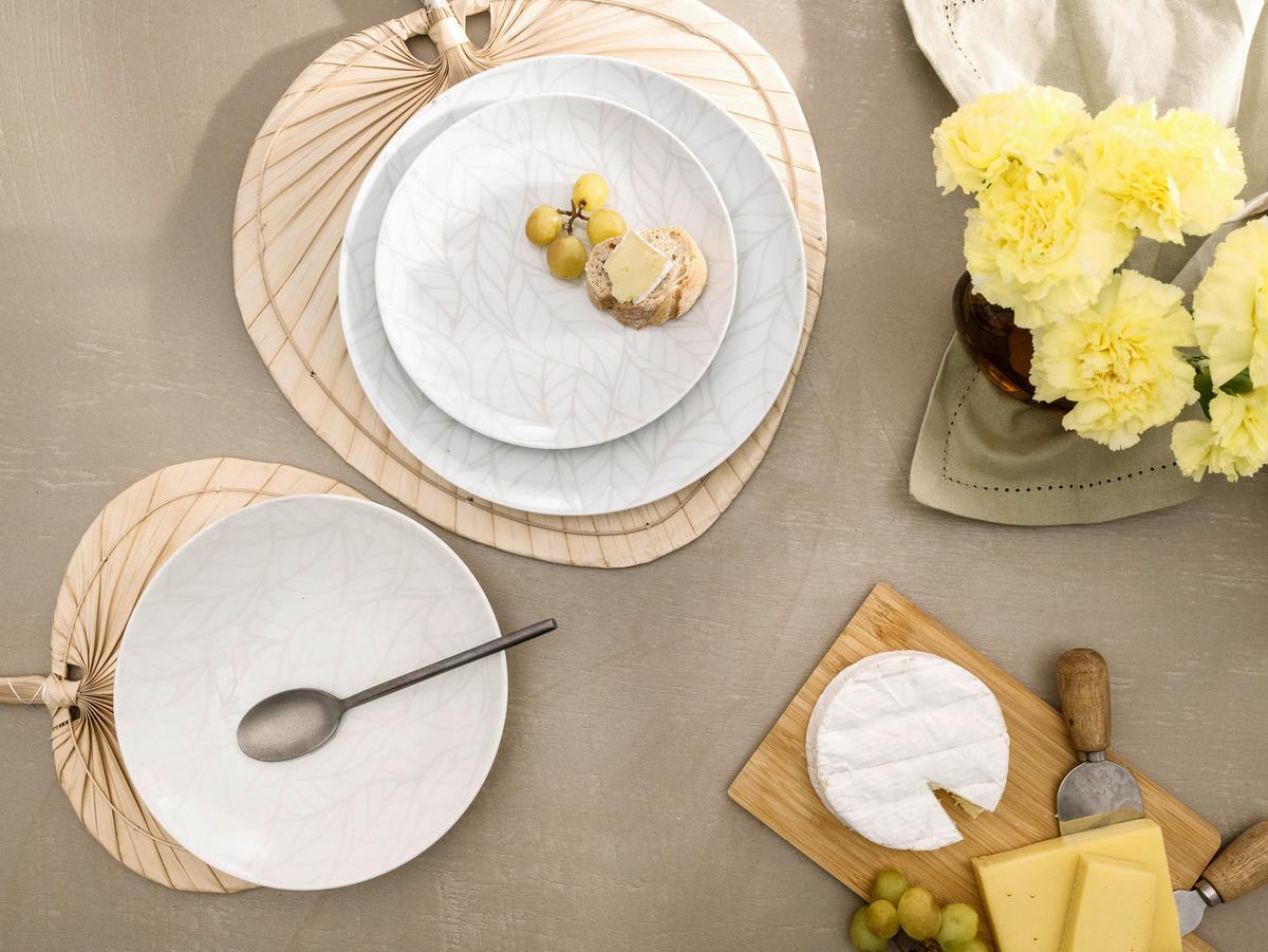 Jedilni Servis Home Blätter, 12-Delni - bela/večbarvno, Basics, keramika - Creatable