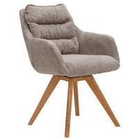 KRZESŁO Z PODŁOKIETNIKAMI COMO - kolor dębowy/taupe, Konventionell, drewno/tkanina (59/86/69,5cm) - Linea Natura