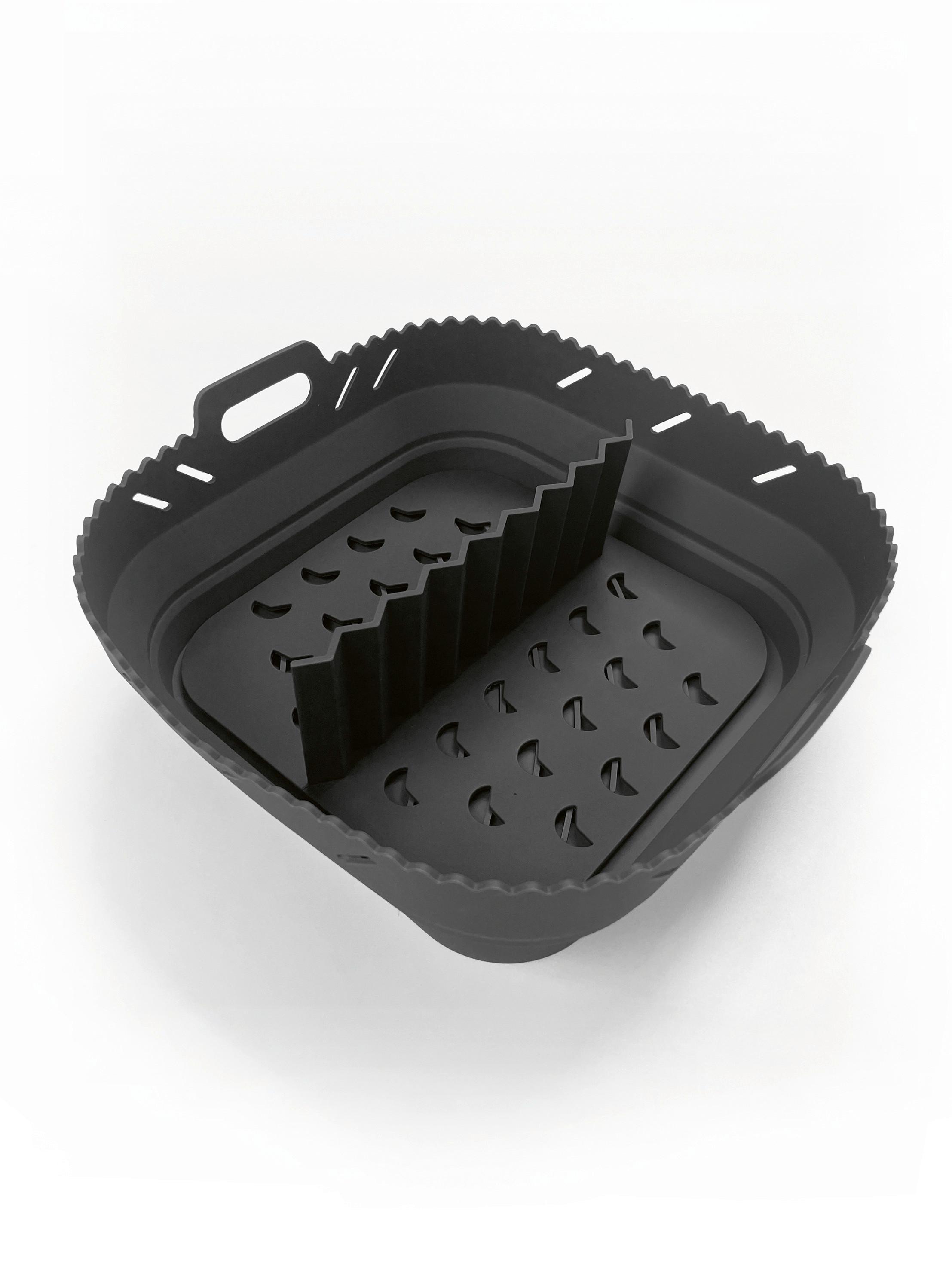 Silikonform für Fritteuse Anthrazit ca. 4l - Anthrazit, KONVENTIONELL, Kunststoff (21/21/8cm)