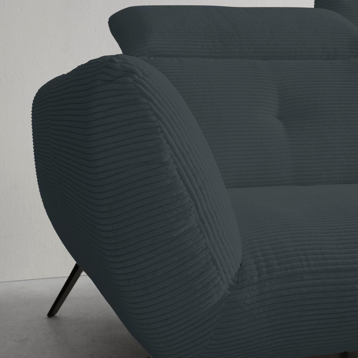 Wohnlandschaft Seattle Schwarz - Schwarz/Weiß, MODERN, Holzwerkstoff/Textil (301/196cm) - Premium Living